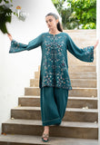 ASAE-02 Teal Green Floral Asim Jofa Brand Original Fabrics