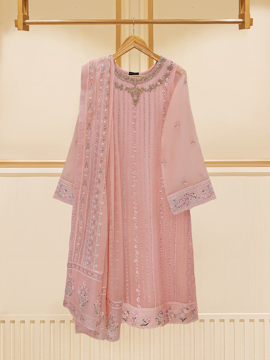 Agha Noor 3 Piece - Embroidered Chiffon S109558 Online Shopping