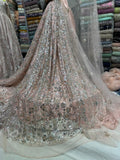 SC3 Peach Beads and sequence work Cutdana Fabrics