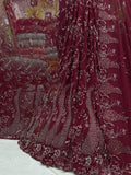 SC9 Maroon Beads and sequence work Cutdana Fabrics