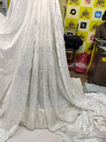 SC12 Off White Beads and sequence work Cutdana Fabrics
