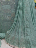 SC18 Sea Green Beads and sequence work Cutdana Fabrics