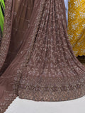 SC25 Brown Beads and sequence work Cutdana Fabrics
