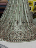 SC34 Pastel Green Beads and sequence work Cutdana Fabrics