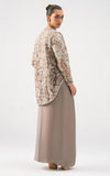 Asifa N Nabeel Taupe Bloom Drape Set Online Shopping