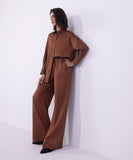Sapphire Wide-Leg Cotton-Satin Trousers WBTMS25V2017 Online Shopping