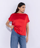 Sapphire Slash Neck Satin Top WTOPS25V2007 Online Shopping