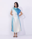 Sapphire Printed Midi Satin Dress WTOPS25V2010 Online Shopping