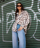 Sapphire Animal Print Satin Shirt WTOPS25V2029 Online Shopping