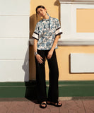 Sapphire Tie-Collar Satin Top WTOPS25V2030 Online Shopping