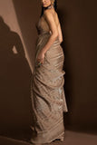 Abhishek Sharma Textured draped sari set Online Shopping