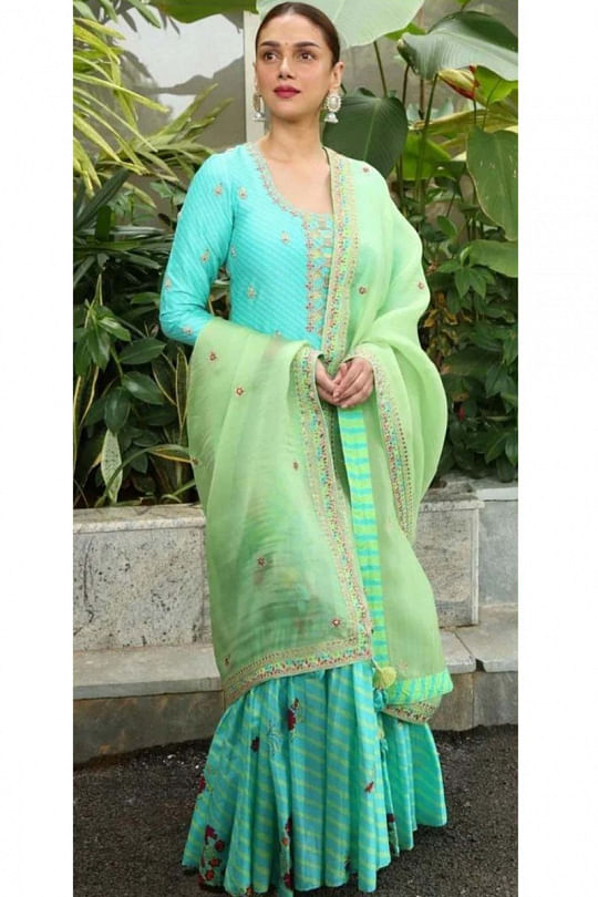 Punit Balana Turquoise kurta gharara set Online Shopping