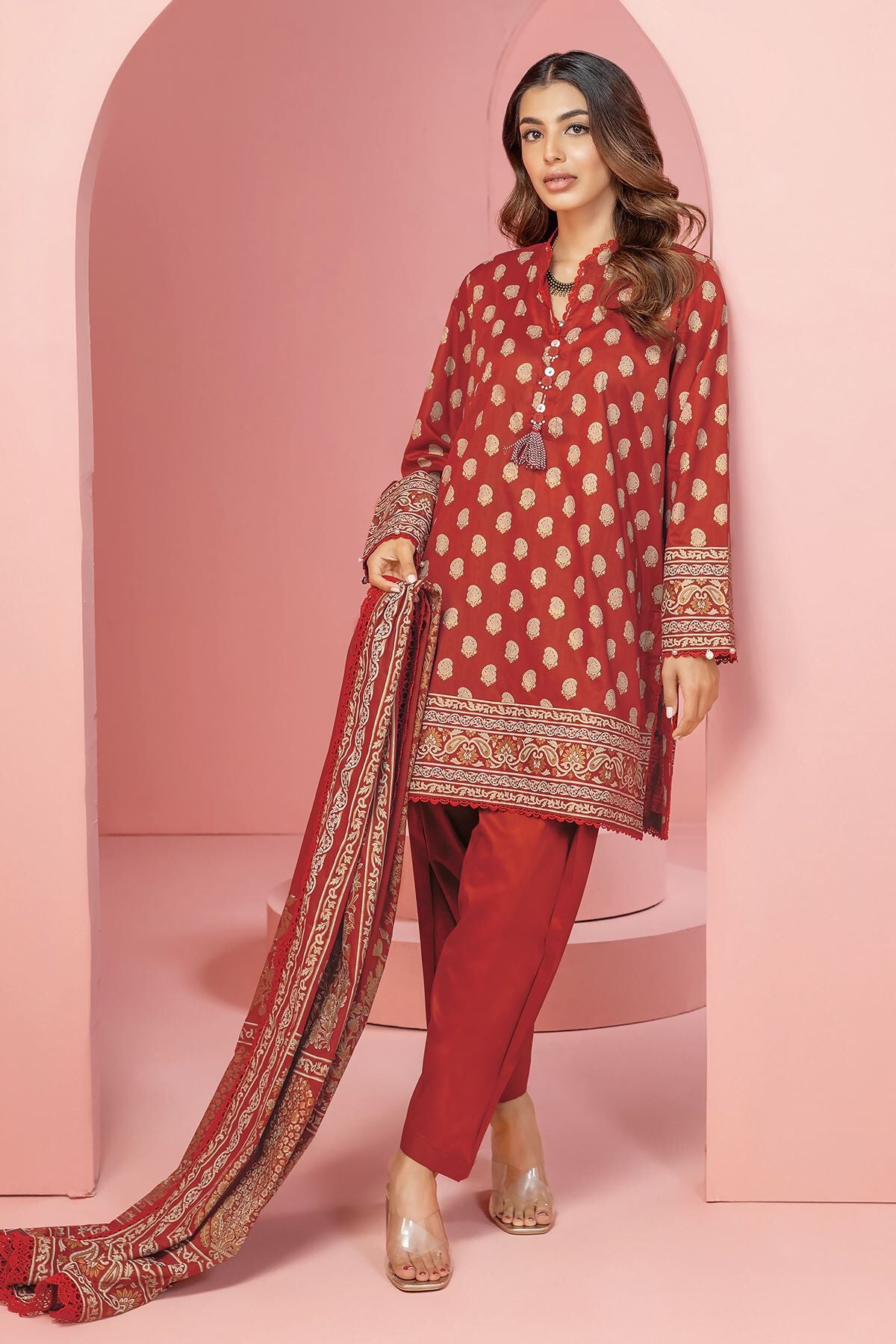 Khaadi ALA240345 Red Online Shopping – Original Brand