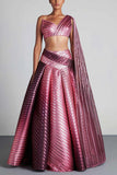 Amit Aggarwal Plum and pink ombre lehenga set Online Shopping