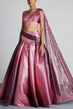 Amit Aggarwal Plum and pink ombre lehenga set Online Shopping