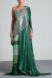 Amit Aggarwal Metallic green cape and sharara set Online Shopping