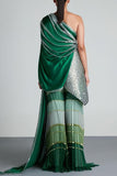 Amit Aggarwal Metallic green cape and sharara set Online Shopping