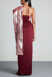 Amit Aggarwal Plum and blush draped sari set Online Shopping