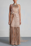 Amit Aggarwal Blush metallic gown Online Shopping