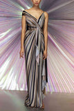 Amit Aggarwal Grey metallic sari gown Online Shopping