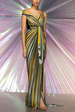 Amit Aggarwal Green metallic sari gown Online Shopping