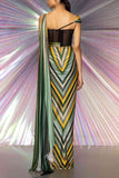 Amit Aggarwal Green metallic sari gown Online Shopping