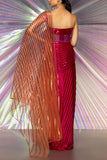 Amit Aggarwal Pink ombre sari and corset Online Shopping