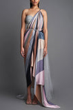 Amit Aggarwal Multicolour draped concept sari Online Shopping