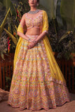 Aneesh Agarwaal Yellow floral embroidered lehenga set Online Shopping