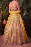 Aneesh Agarwaal Yellow floral embroidered lehenga set Online Shopping