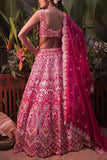 Aneesh Agarwaal Pink floral lehenga set Online Shopping