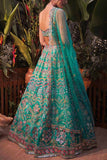 Aneesh Agarwaal Emerald green embroidered lehenga set Online Shopping