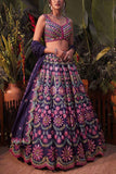 Aneesh Agarwaal Purple embroidered lehenga set Online Shopping