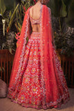 Aneesh Agarwaal Burnt orange embroidered lehenga set Online Shopping