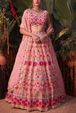 Aneesh Agarwaal Pink floral embellished lehenga set Online Shopping