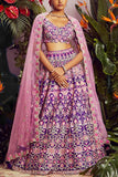 Aneesh Agarwaal Purple floral lehenga set Online Shopping