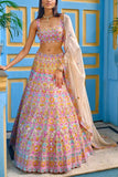 Aneesh Agarwaal Ivory and lime lehenga set Online Shopping