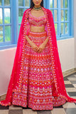 Aneesh Agarwaal Pret Red embroidered lehenga set Online Shopping