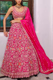 Aneesh Agarwaal Pink silk lehenga set Online Shopping