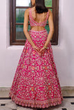 Aneesh Agarwaal Pink silk lehenga set Online Shopping