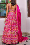 Aneesh Agarwaal Fuchsia silk lehenga set Online Shopping