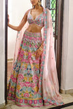 Aneesh Agarwaal Pink embroidered lehenga set Online Shopping