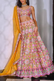 Aneesh Agarwaal Yellow embellished lehenga set Online Shopping