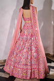 Aneesh Agarwaal Pink embroidered lehenga set Online Shopping