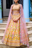 Aneesh Agarwaal Yellow embroidered lehenga set Online Shopping