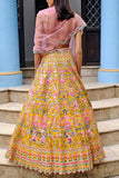 Aneesh Agarwaal Yellow embroidered lehenga set Online Shopping