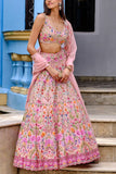 Aneesh Agarwaal Salmon pink lehenga set Online Shopping