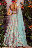 Aneesh Agarwaal Mint floral embroidered lehenga set Online Shopping