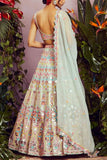 Aneesh Agarwaal Mint floral lehenga set Online Shopping