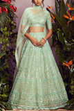 Aneesh Agarwaal Green embroidered lehenga set Online Shopping